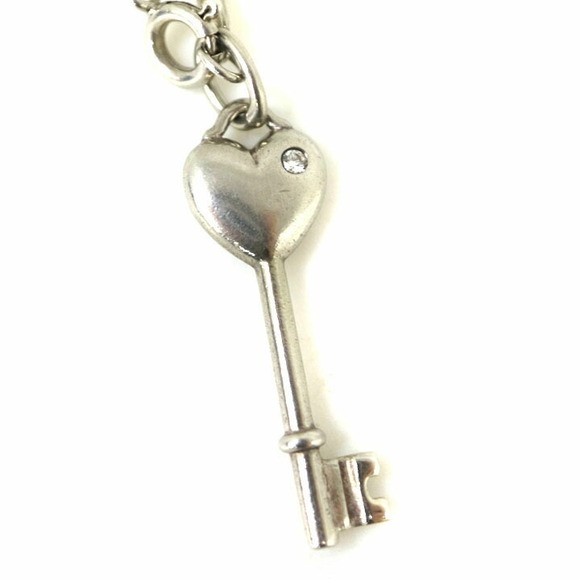 Tiffany Heart Lock Necklace Diamond Silver